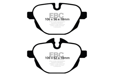 EBC 14 + BMW i8 1.5 Turbo/Electric Yellowstuff Rear Brake Pads - Brakes Rotors &