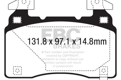 EBC 14 + Cadillac CTS Vsport 3.6 Twin Turbo Yellowstuff Front Brake Pads - Brakes Rotors &