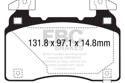 EBC 14 + Cadillac CTS Vsport 3.6 Twin Turbo Yellowstuff Front Brake Pads - Brakes Rotors &