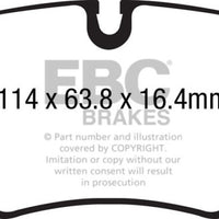 EBC 14 + Jaguar F-Type (Cast Iron Rotors Only) 5.0 Supercharged (490) Yellowstuff Rear Brake Pads - Brakes &