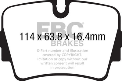 EBC 14 + Jaguar F-Type (Cast Iron Rotors Only) 5.0 Supercharged (490) Yellowstuff Rear Brake Pads - Brakes &