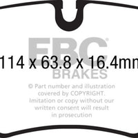 EBC 14 + Jaguar F-Type (Cast Iron Rotors Only) 5.0 Supercharged (490) Yellowstuff Rear Brake Pads - Brakes &