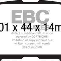 EBC 14 + Mazda 3 2.0 (Mexico Build) Yellowstuff Rear Brake Pads - Brakes Rotors &