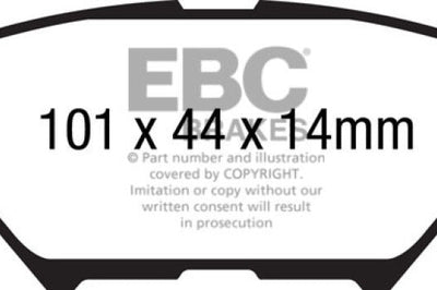 EBC 14 + Mazda 3 2.0 (Mexico Build) Yellowstuff Rear Brake Pads - Brakes Rotors &