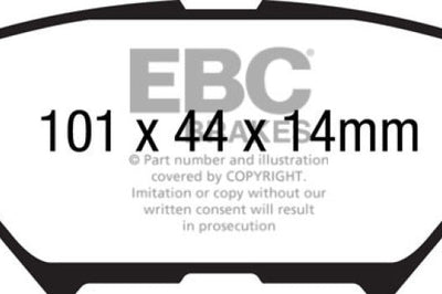 EBC 14 + Mazda 3 2.0 (Mexico Build) Yellowstuff Rear Brake Pads - Brakes Rotors &