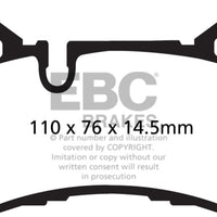 EBC 14 Mercedes-Benz C63 AMG (W204) 6.2 Redstuff Rear Brake Pads - Brakes Rotors &