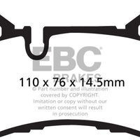 EBC 14 Mercedes-Benz C63 AMG (W204) 6.2 Redstuff Rear Brake Pads - Brakes Rotors &