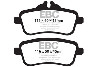 EBC 14 + Mercedes-Benz CLA45 AMG 2.0 Turbo Redstuff Rear Brake Pads - Brakes Rotors &