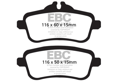 EBC 14 + Mercedes-Benz CLA45 AMG 2.0 Turbo Yellowstuff Rear Brake Pads - Brakes Rotors &
