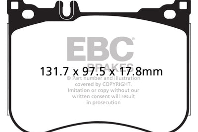 EBC 14 + Mercedes-Benz S550 4.7 Twin Turbo AMG Sport Pkg Redstuff Front Brake Pads - Brakes Rotors &