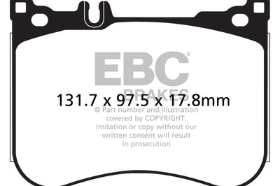 EBC 14 + Mercedes-Benz S550 4.7 Twin Turbo AMG Sport Pkg Redstuff Front Brake Pads - Brakes Rotors &