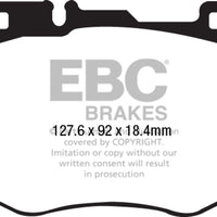 EBC 15-16 Mercedes-Benz C400 (W205) 3.0 Twin Turbo 4-Matic Yellowstuff Front Brake Pads - Brakes Rotors &
