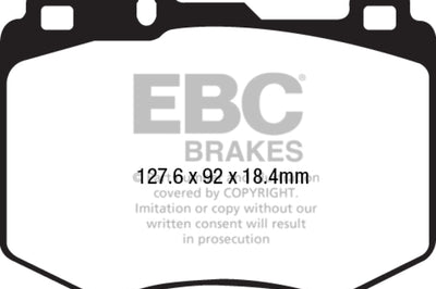 EBC 15-16 Mercedes-Benz C400 (W205) 3.0 Twin Turbo 4-Matic Yellowstuff Front Brake Pads - Brakes Rotors &