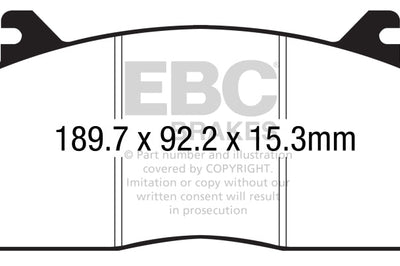 EBC 15-17 Ford Mustang Shelby GT350/GT350R Yellowstuff Front Brake Pads - Brakes Rotors &