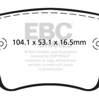 EBC 15-21 Volkswagen GTi 2.0 Turbo Yellowstuff Rear Brake Pads - Brakes Rotors &