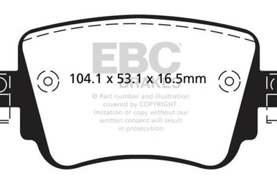 EBC 15-21 Volkswagen GTi 2.0 Turbo Yellowstuff Rear Brake Pads - Brakes Rotors &