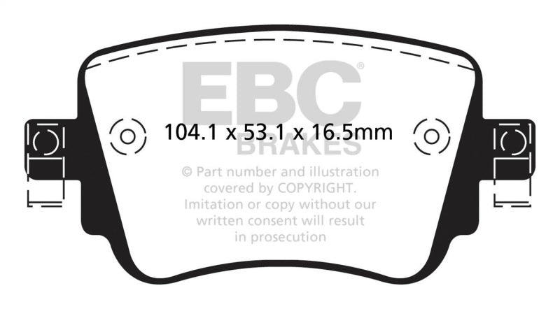 EBC 15-21 Volkswagen GTi 2.0 Turbo Yellowstuff Rear Brake Pads - Brakes Rotors &