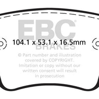 EBC 15-21 Volkswagen GTi 2.0 Turbo Yellowstuff Rear Brake Pads - Brakes Rotors &
