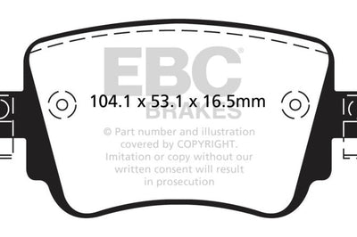 EBC 15-21 Volkswagen GTi 2.0 Turbo Yellowstuff Rear Brake Pads - Brakes Rotors &