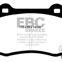 EBC 15 + Cadillac CTS 3.6 Twin Turbo Yellowstuff Rear Brake Pads - Brakes Rotors &