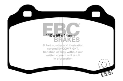 EBC 15 + Cadillac CTS 3.6 Twin Turbo Yellowstuff Rear Brake Pads - Brakes Rotors &