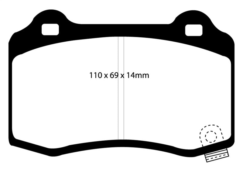 EBC 15 + Cadillac CTS 3.6 Twin Turbo Yellowstuff Rear Brake Pads - Brakes Rotors &