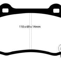 EBC 15 + Cadillac CTS 3.6 Twin Turbo Yellowstuff Rear Brake Pads - Brakes Rotors &