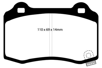 EBC 15 + Cadillac CTS 3.6 Twin Turbo Yellowstuff Rear Brake Pads - Brakes Rotors &