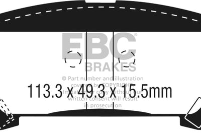 EBC 15 + Chevrolet Colorado 2.5 Yellowstuff Rear Brake Pads - Brakes Rotors &