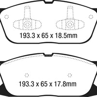 EBC 15 + Ford Edge 2.0 Turbo FWD Yellowstuff Front Brake Pads - Brakes Rotors &