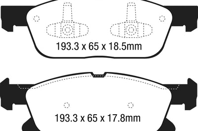 EBC 15 + Ford Edge 2.0 Turbo FWD Yellowstuff Front Brake Pads - Brakes Rotors &
