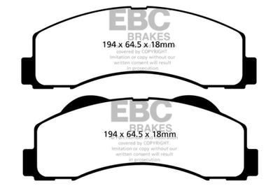 EBC 15 + Ford Expedition 3.5 Twin Turbo 2WD Greenstuff Front Brake Pads - Brakes Rotors &