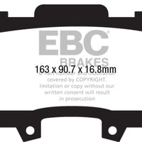 EBC 15 + Ford Mustang 2.3 Turbo Performance Pkg Redstuff Front Brake Pads - Brakes Rotors &