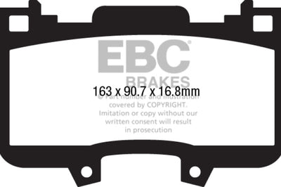 EBC 15 + Ford Mustang 2.3 Turbo Performance Pkg Redstuff Front Brake Pads - Brakes Rotors &