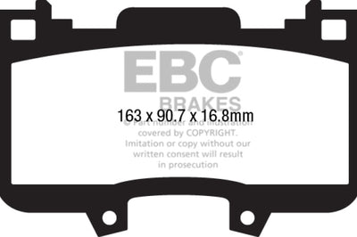 EBC 15 + Ford Mustang 2.3 Turbo Performance Pkg Yellowstuff Front Brake Pads - Brakes Rotors &
