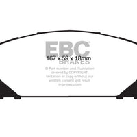 EBC 15 + Lexus NX200t 2.0 Turbo Yellowstuff Front Brake Pads - Brakes Rotors &