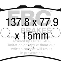 EBC 16-18 Ford Focus RS Redstuff Ceramic Low Dust Front Brake Pads - Brakes Rotors &