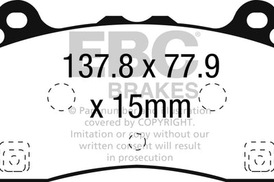EBC 16-18 Ford Focus RS Redstuff Ceramic Low Dust Front Brake Pads - Brakes Rotors &