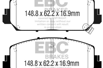 EBC 16 + Acura ILX 2.4 Redstuff Front Brake Pads - Brakes Rotors &