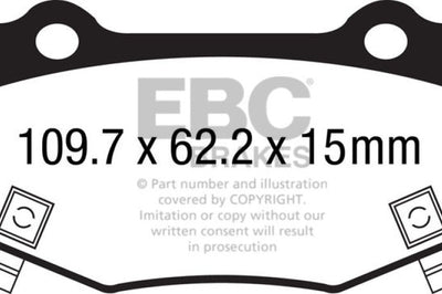 EBC 16 + Cadillac ATS-V 3.6 Twin Turbo Yellowstuff Rear Brake Pads - Brakes Rotors &