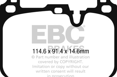 EBC 2015 + Mini Cooper John Works Yellowstuff Front Brake Pads - Brakes Rotors &