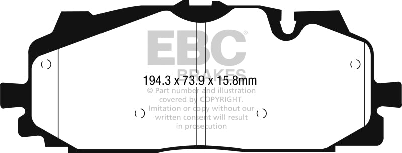 EBC 2016 + Audi Q7 Yellowstuff Front Brake Pads - Brakes Rotors &