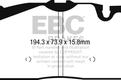 EBC 2016 + Audi Q7 Yellowstuff Front Brake Pads - Brakes Rotors &