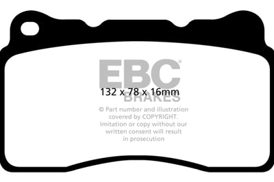 EBC 2016 + Cadillac CT6 2.0L Turbo Redstuff Front Brake Pads - Brakes Rotors &