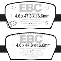 EBC 2016 + Cadillac CT6 2.0L Turbo Yellowstuff Rear Brake Pads - Brakes Rotors &
