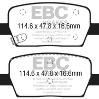 EBC 2016 + Cadillac CT6 2.0L Turbo Yellowstuff Rear Brake Pads - Brakes Rotors &