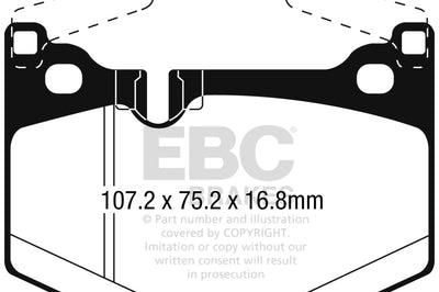 EBC 2016 + Lexus GS-F 5.0L Redstuff Rear Brake Pads - Brakes Rotors &