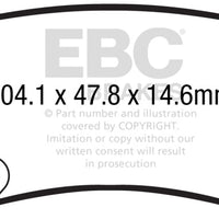 EBC 2016 + Mazda 6 2.5L Yellowstuff Rear Brake Pads - Brakes Rotors &