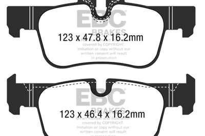 EBC 2016 + Mini Cooper Clubman (F54) 1.5L Turbo Redstuff Rear Brake Pads - Brakes Rotors &