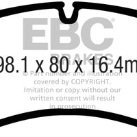 EBC 2016 + Porsche 911 (991/992) Carrera S 3.0TT (Cast Iron Rotor Only) Redstuff Front Brake Pads - Brakes Rotors &
